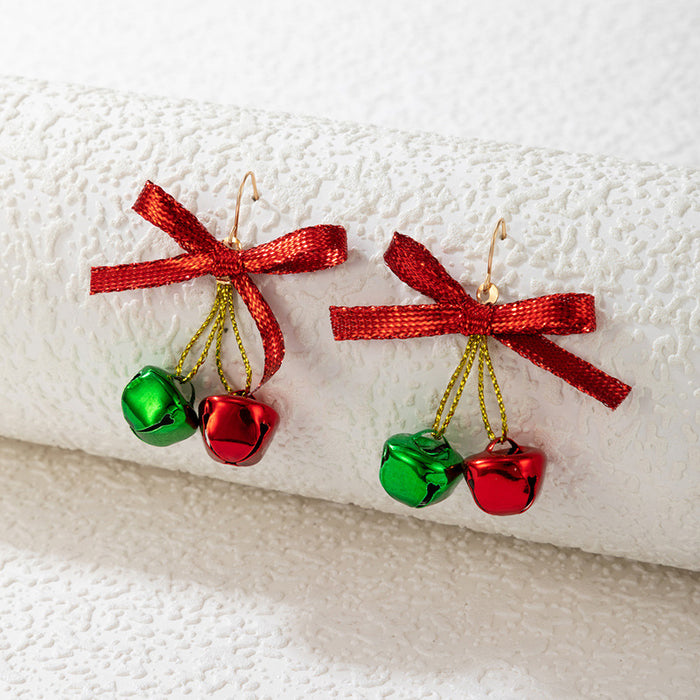 Christmas colorful bell ear hooks holiday earrings