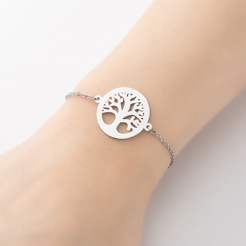 Love star pendant bracelet, stainless steel tree of life coconut tree bracelet wholesale