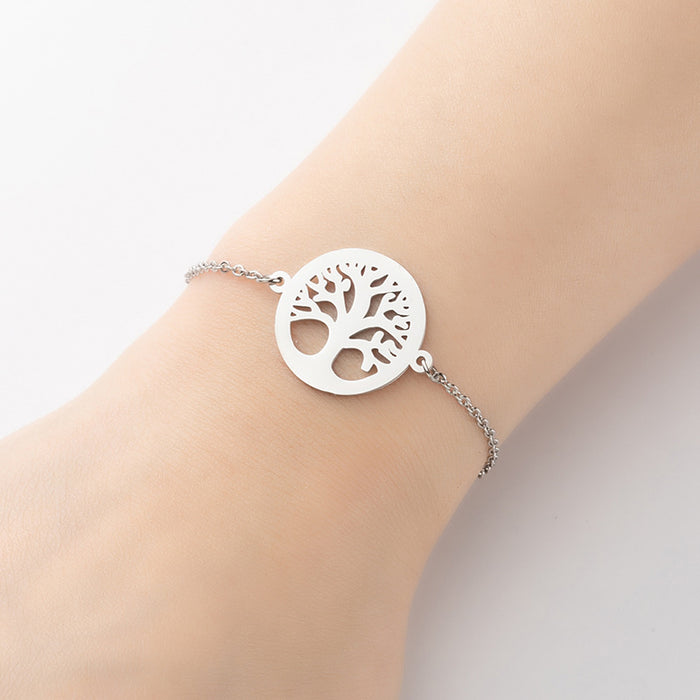 Love star pendant bracelet, stainless steel tree of life coconut tree bracelet wholesale