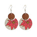 Bohemian Christmas Wooden Forest Geometric Splicing Earrings - wallojewerly 