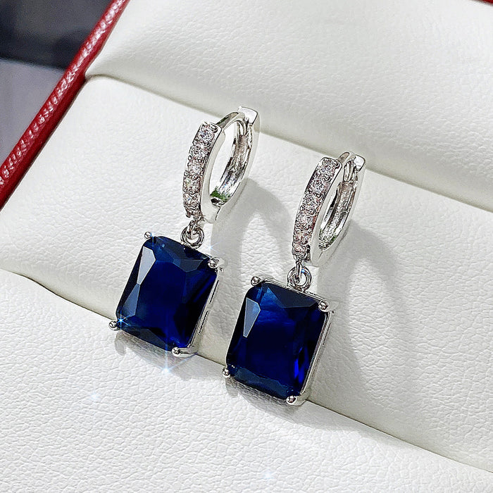 Big zircon earrings