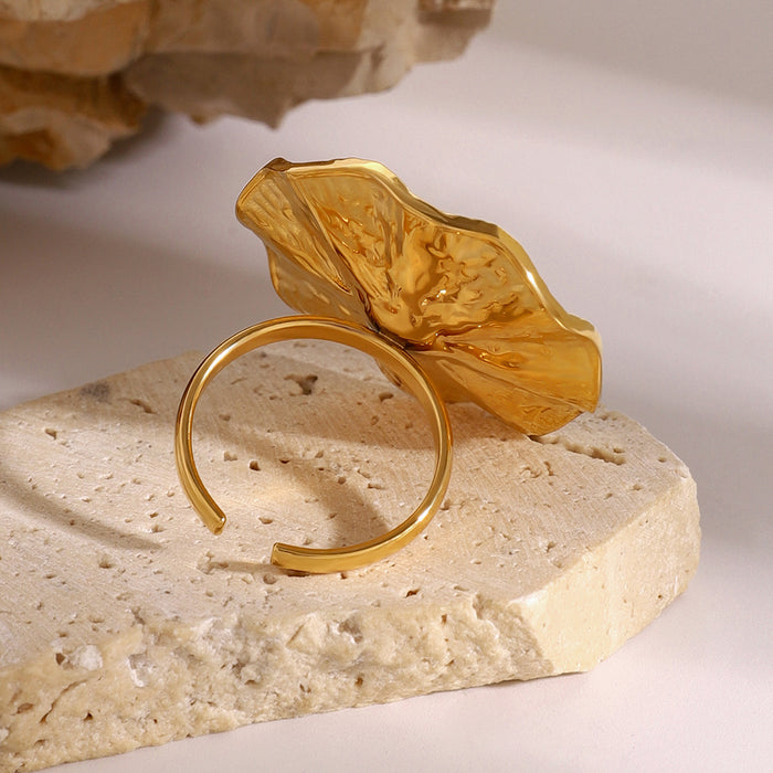 Stainless steel pearl exaggerated ring