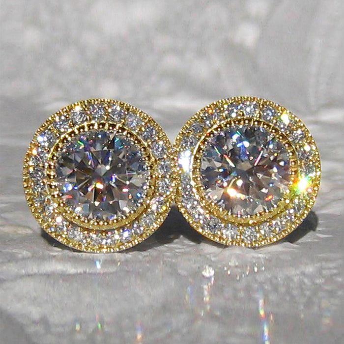 Pendientes redondos superbrillantes con diamantes