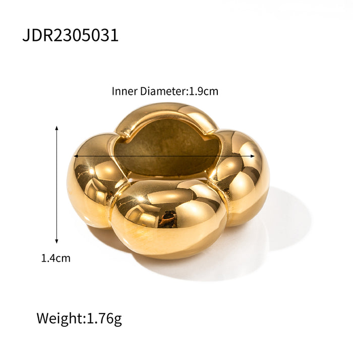 18K Gold Plated Stainless Steel Ring - Exquisite High-End Adjustable Design