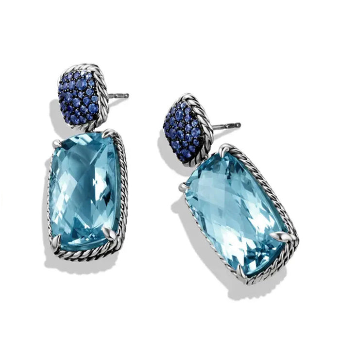 Aquamarine earrings luxury zircon earrings for women