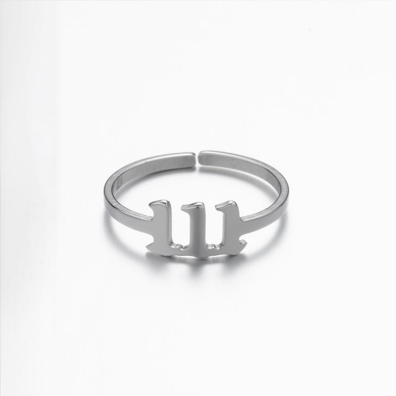 Lucky number ring, stainless steel 111-999 open memorial ring wholesale