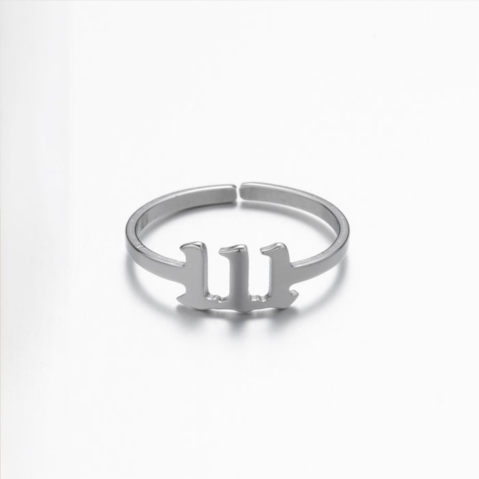 Lucky number ring, stainless steel 111-999 open memorial ring wholesale