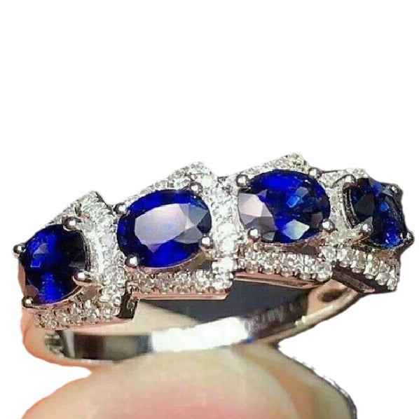 Klein blue zircon ring celebrity style retro magazine style ring