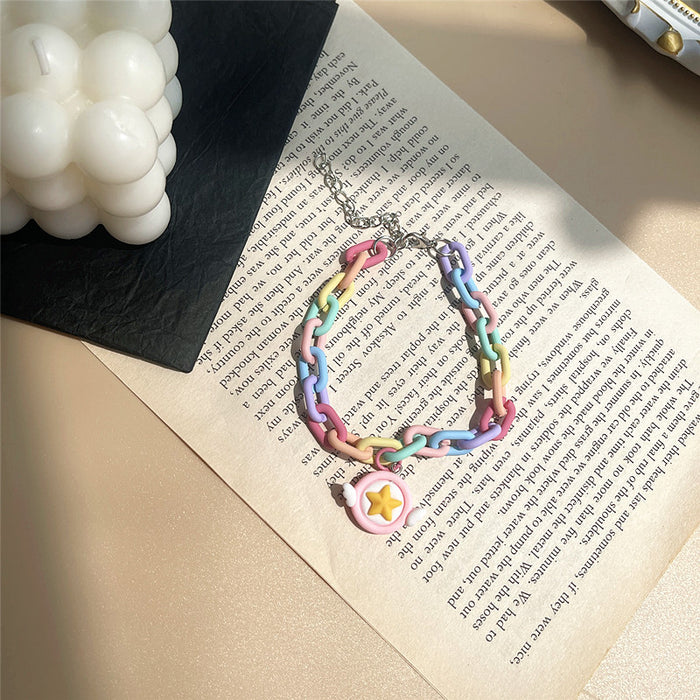 Acrylic rainbow cat claws girlfriend bracelet Lolita style