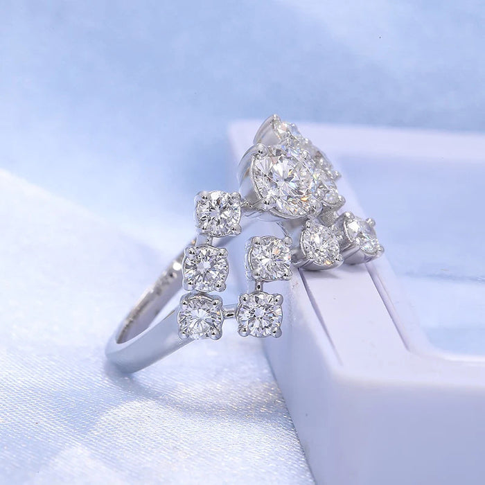 Gypsophila super shiny ring European and American light luxury cold style female ring