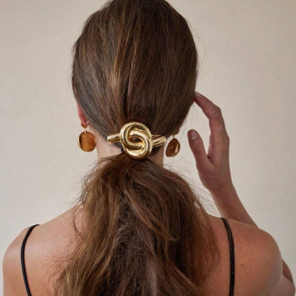 Eco-Friendly Alloy Twisted Hair Tie - Stylish Elastic Band for Ponytails and Buns