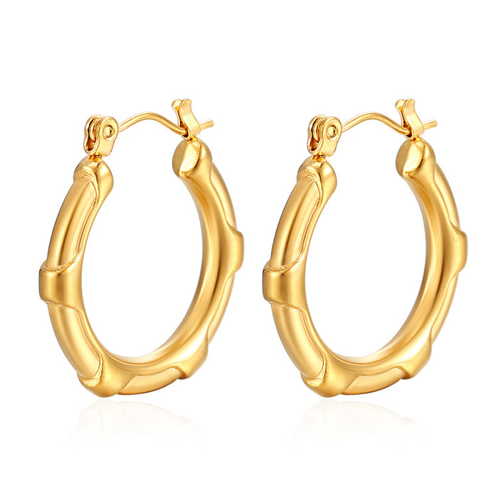 Simple stainless steel 18K gold plated light luxury earrings trendy women's earrings