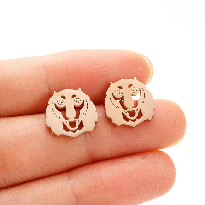 Shih Tzu Dog Stainless Steel Stud Earrings - Fun and Playful Animal Jewelry