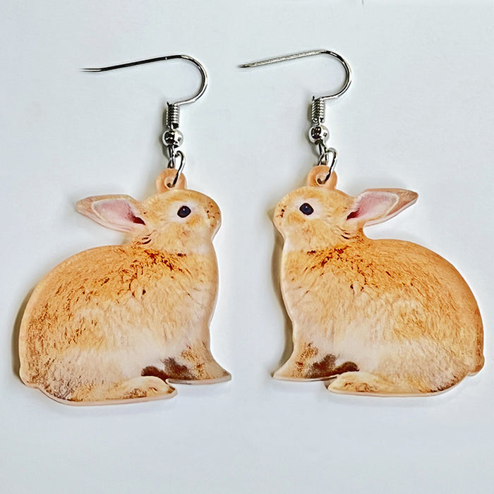 Easter Earrings with Bunny, Flower Basket, and Colorful Egg Designs