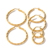 18K Gold Plated Stainless Steel Cross Earrings - Unique Design with Glossy Finish - wallojewerly 