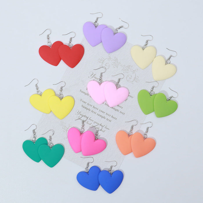 Colorful love earrings - wallojewerly 