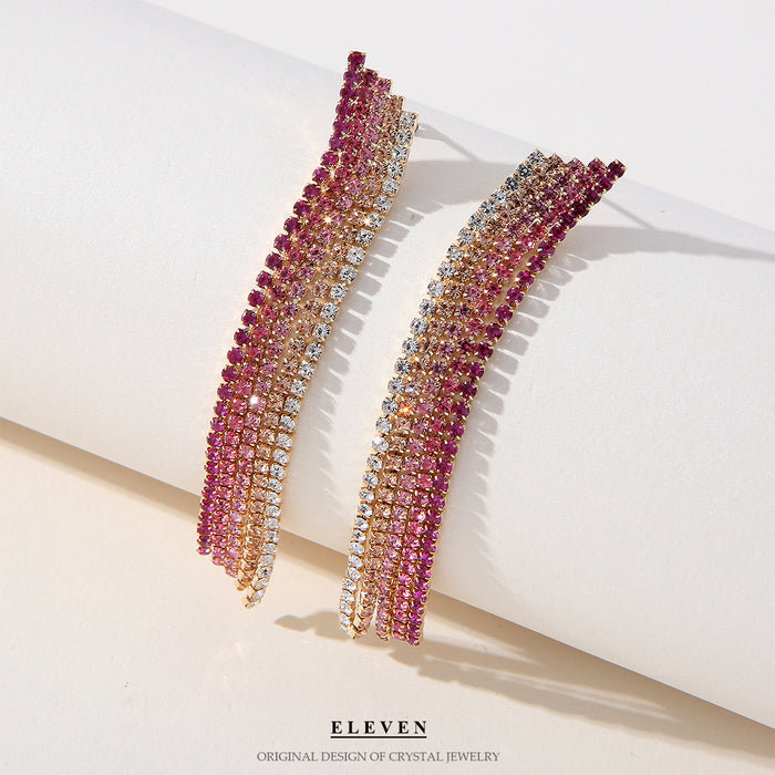 Vintage Rhinestone Earrings - Luxurious Geometric Jewelry for Women