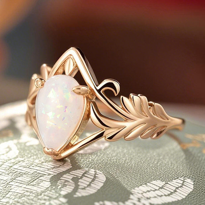 Imitation Opal Exaggerated Palace Wheat Ear Ring for Women