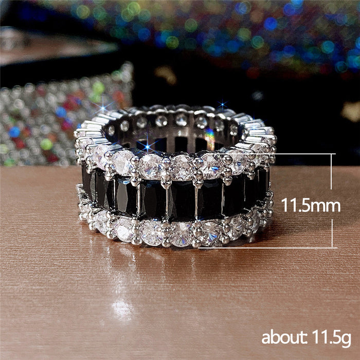 AAA grade full circle wide ring with zircon ring