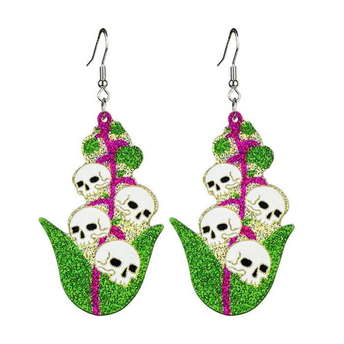 Halloween Crown Skull Acrylic Earrings