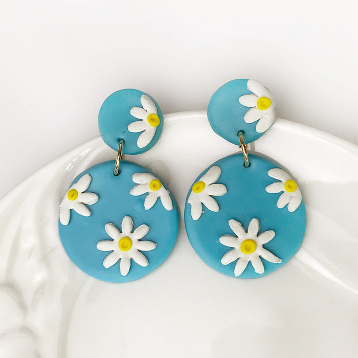 Handmade Clay Sunflower and Daisy Earrings - Simple and Cute Jewelry