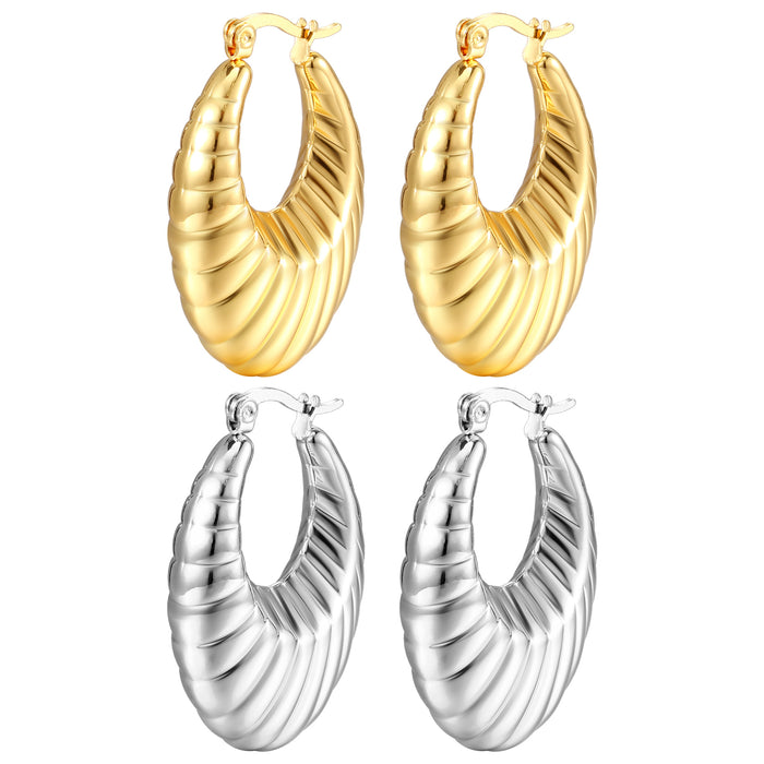 Light luxury 18K plated geometric earrings, high-end French stainless steel titanium earrings