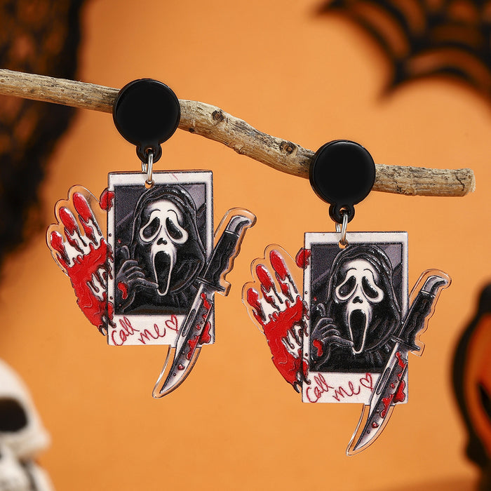 Wholesale Halloween Cartoon Stud Earrings Set - Spooky Pumpkin, Ghost & Bat Alloy Earring Multipack for Women
