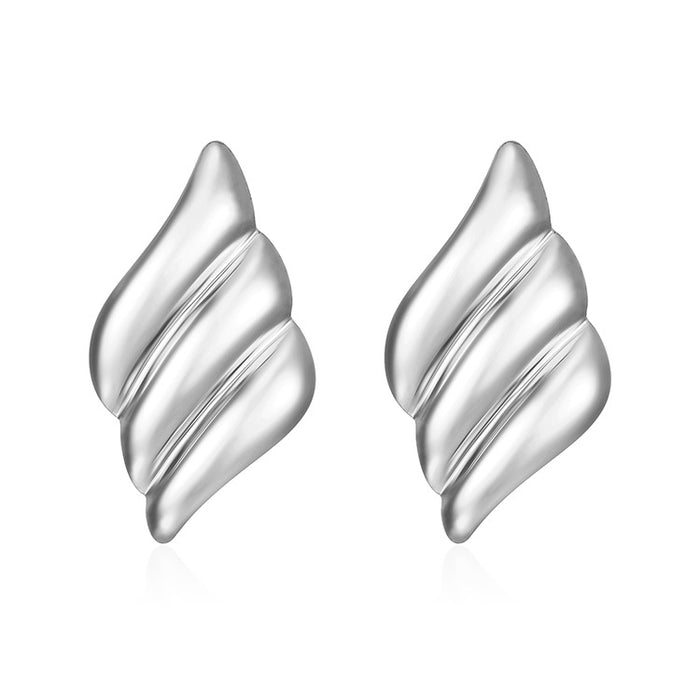 Fashion striped stainless steel earrings for women 18K gold light luxury earrings