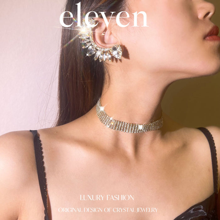 Statement Rhinestone Choker - Wide Exaggerated Design for Fashion Shows and Events