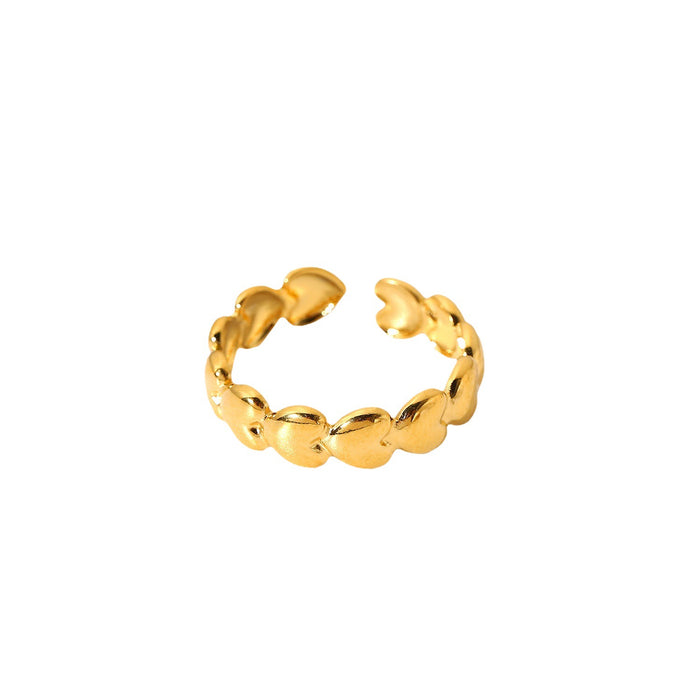 Double Layer 18K Gold Plated Stainless Steel Ring - Unique Design