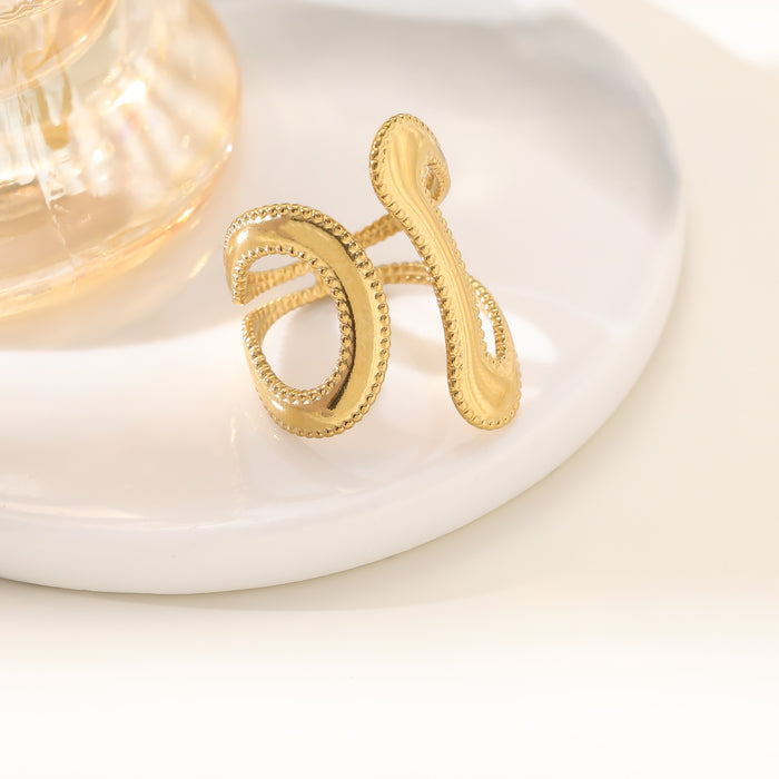Wholesale 18K real gold, stainless steel, titanium steel irregular openwork rings - wallojewerly 