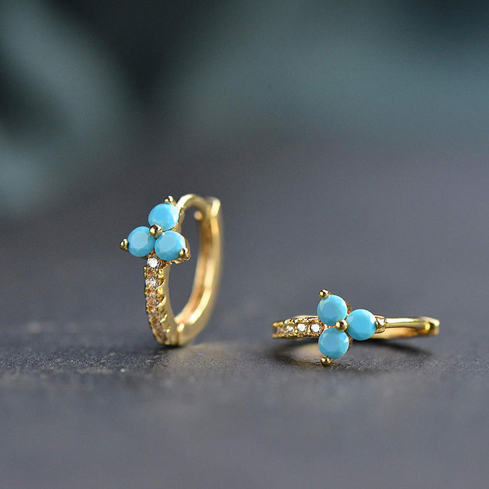 INS geometric ear clips micro-inlaid unique design earrings bohemian style earrings