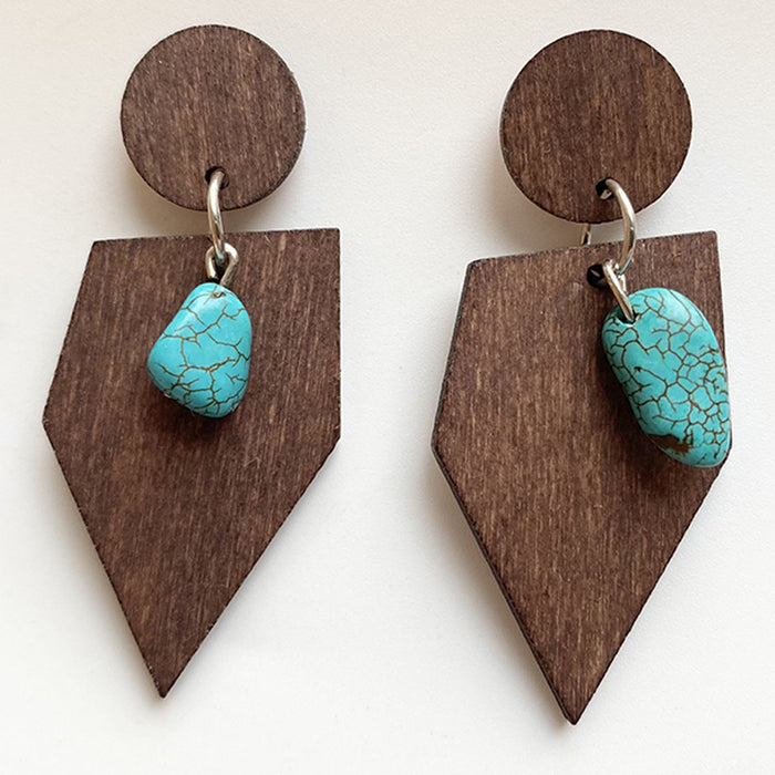 Wooden shape earrings