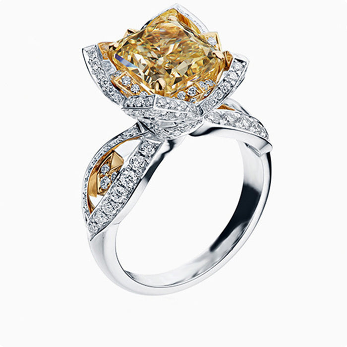 Women's Two Tone Engagement Ring Alloy Micro-Set Design