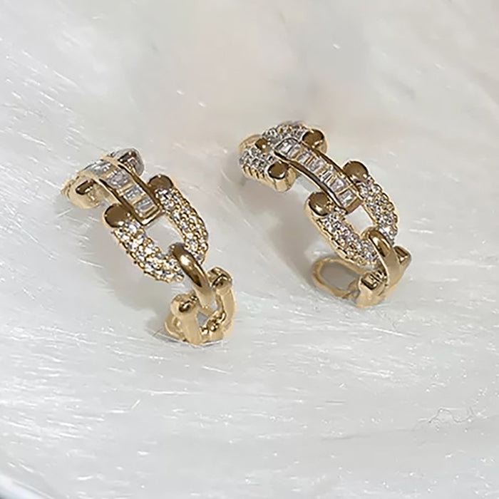 Chain hoop earrings classic versatile earrings