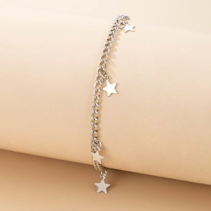 Ins-Style Metal Star Tassel Bracelet - Minimalist Single Layer Bracelet