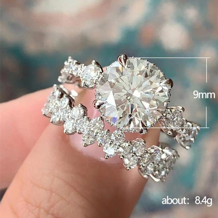 Engagement rings European and American full diamond wedding zircon rings