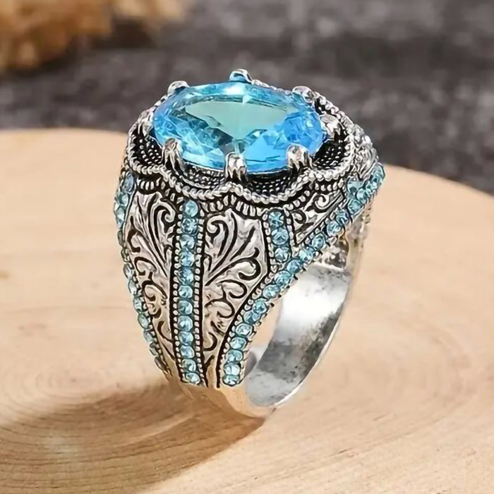 Retro pattern ring creative luxury women's accessories