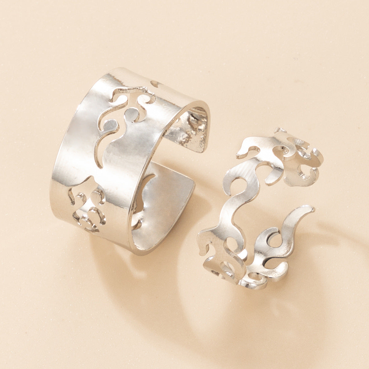 Love letter geometric ring 2-piece set