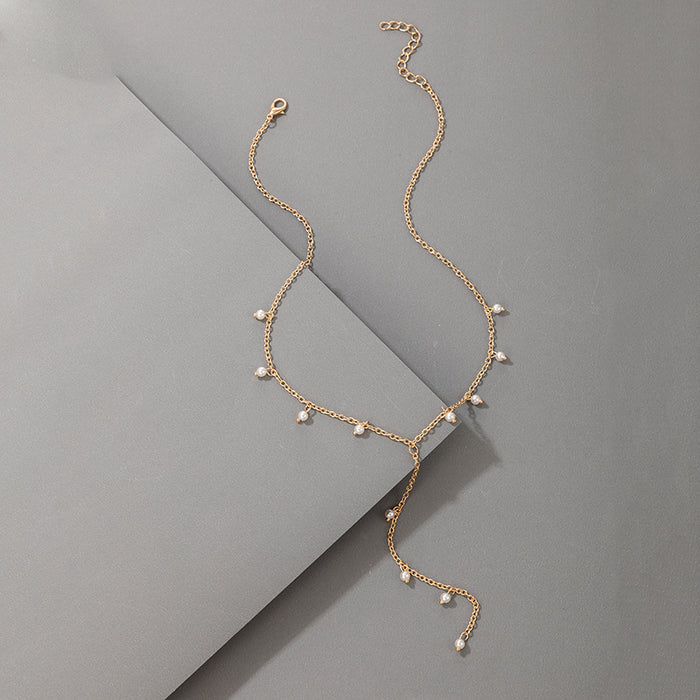 Elegant Pearl Choker Necklace – Long Sweater Chain