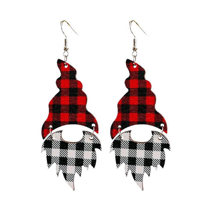 Wooden Christmas tree earrings