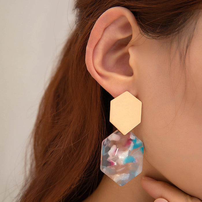 Colorful Acrylic Acetate Geometric Stud Earrings