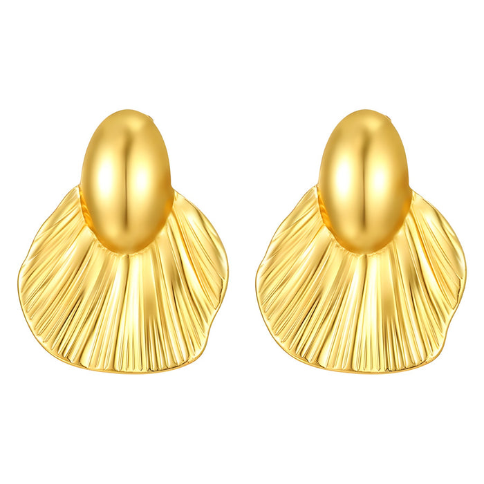 Pendientes de acero inoxidable con incrustaciones de diamantes, modernos pendientes de lujo de estilo ligero en oro de 18 quilates para mujer