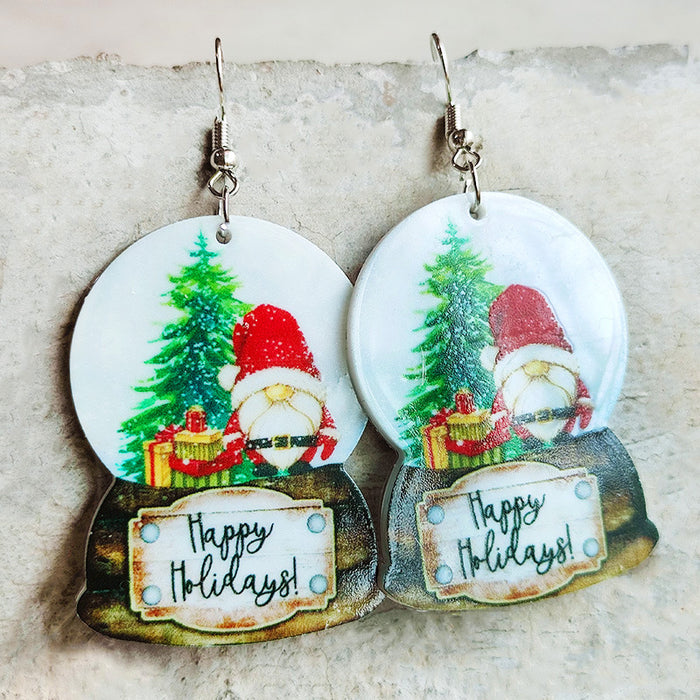 Acrylic Rainbow Christmas Tree & Gingerbread Man Earrings - wallojewerly 