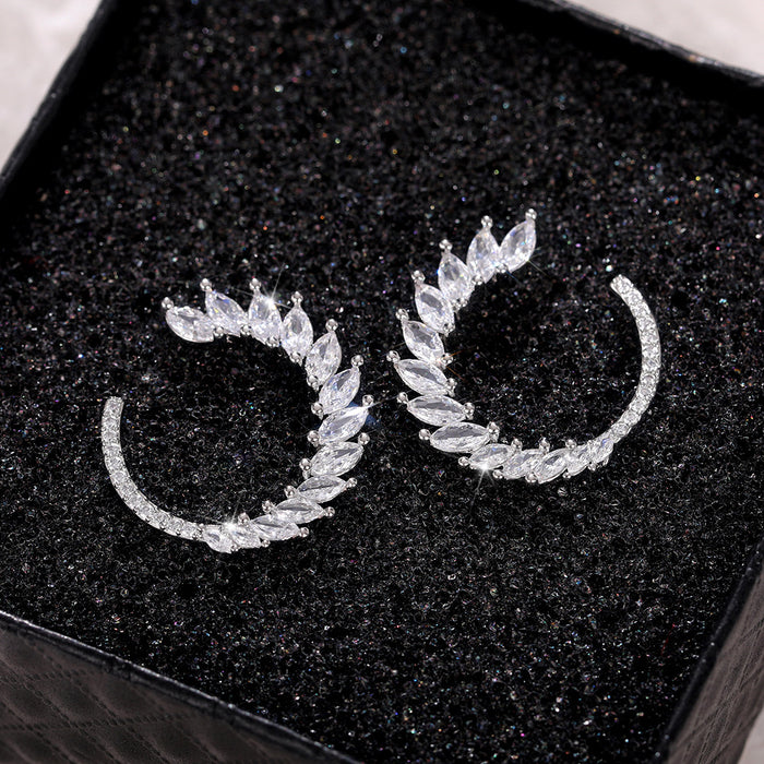 Fashion Leaf Curved Wreath Earrings