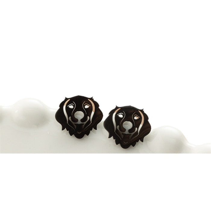 Pet Dog Head Stainless Steel Stud Earrings - Unique and Stylish Jewelry