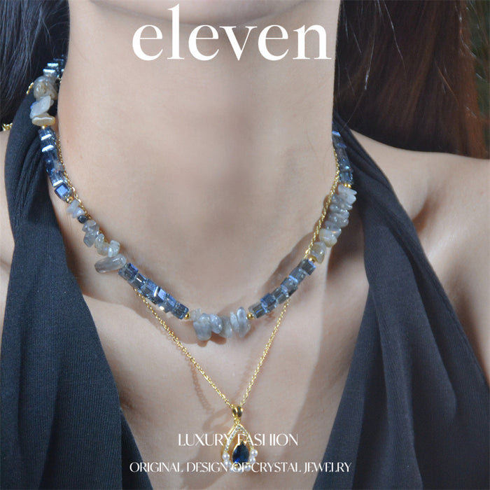 Elegant Multicolor Beaded Necklace - High-End Crystal Jewelry with a Trendy Touch