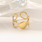 Wholesale 18K gold stainless steel irregular opening rings with furnace vacuum insulation - wallojewerly 