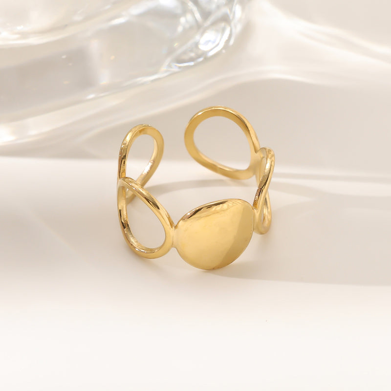 Wholesale 18K gold stainless steel irregular opening rings with furnace vacuum insulation - wallojewerly 