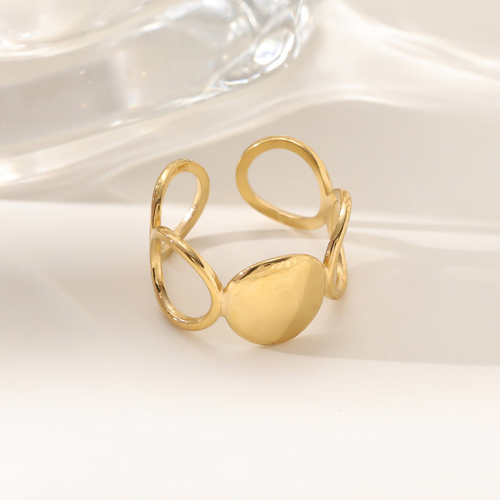Wholesale 18K gold stainless steel irregular opening rings with furnace vacuum insulation